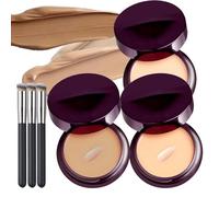 Soft Matte Cream Concealer, Full-Coverage Waterproof Moisturizing Hydrating Foundation, Color Correcting Cream with Makeup Brush, Hydrating Long Lasting Concealer, For All Skin (Mix 3pc, 13.5g)