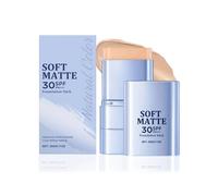 Soft Matte Foundation Stick, Skin Tint Foundation with SPF 30, baume de beauté enrichi en sérum pour peaux matures, couvrance moyenne à totale, correcteur hydratant pour femmes (Naturel)