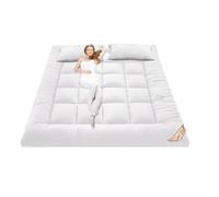 Soft Mattress Topper, Japanese Futon Mattress, Foldable & Portable Floor Lounger Bed, Roll Up Sleeping Pad, Luxury Thick Soft Mattress Enhancer Pad With Easy Fit Straps Machine Washable For Home Hotel