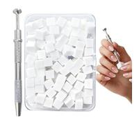 Soft Nail Sponges, 100 Piece Square Set, Professional Beauty Tools with Grabbing Pen, Small Nail Sponge for Manicure, Nails Care Accessory with Sturdy Build, Spa Tool for Foot & Hand Grooming