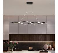 Soft Outfit Designer Creative Personality Light Luxury Strip Restaurant Chandelier Nordic Minimalist Art Surround Chandelier Modern LED Chandelier (Black80cm Whitelight)