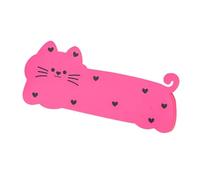 Soft Pencil Case, Cat Pencil Case, Silicone Organizer, Flexible Sturdy Storage, Cute School Supply Holder, Ideal for Kids, Student, 8.66x1.97x3.74 inches, Green Pink Color, 1 Piece