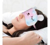 Soft Plush Eye Mask,2 Pack Cute Animal Shaped Sleeping Mask Comfortable Sleeping Mask,Satin Night Mask For Women Men Gift (Multi-Color,Cat Rabbit Style)