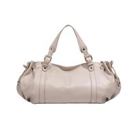 Soft PU Leather Shoulder Bag Medium, Women's Vintage Handbag, Fashion Solid Color Tote Bag, Multi-Pocket, for Work Travel (White)