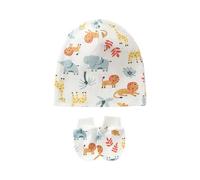 Soft Respirant Baby Turban Chapeau Nouveau-nés Caps Fœtaux Headswear Confortable Avec Des Gants Assortis Pour 0 À 1 Mois