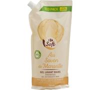 SOFT - Savon Liquide Mains Savon De Marseille CARREFOUR | Onctueux et parfumé | Idéal pour une hygiène douce | 750ml | LOT DE 4