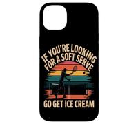Soft Serve Raquette Sport Rétro Coucher Soleil Humour Coque pour iPhone 14 Plus