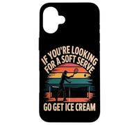 Soft Serve Raquette Sport Rétro Coucher Soleil Humour Coque pour iPhone 16 Plus
