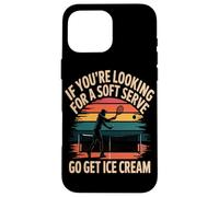 Soft Serve Raquette Sport Rétro Coucher Soleil Humour Coque pour iPhone 16 Pro Max