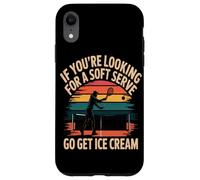Soft Serve Raquette Sport Rétro Coucher Soleil Humour Coque pour iPhone XR