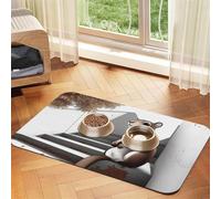 Soft Shadow Tapis d'alimentation en cuir absorbant pour chien et chat - Imperméable - Ne tache pas - Séchage rapide - Antidérapant - 45 x 30 cm