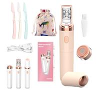 Soft Skin Pro Facial Hair Remover, Washable Rechargeable Portable Women Facial Epilator, Women Face Epilator with Smart Light, 2-in-1 for Face & Body (Pink)