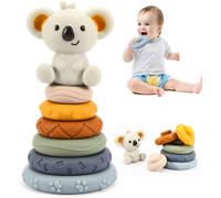 Soft Stacking Tower Sensory Toy For Baby,Nesting Circle With Horse Figurine,Montessori Educational Games Gifts For Baby 6 9 12 Months