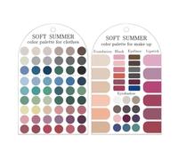 Soft Summer Color Palette Card, 2 Pieces Acrylic Color Matching Guides