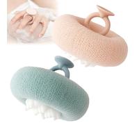 Soft Sunflower Suction Cup Bath Ball, Bath Sponges for Shower, 2-in-1 Sponge Mesh Loofah Shower Ball Body Scrubber Ball for Men and Women (B)