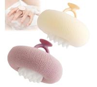 Soft Sunflower Suction Cup Bath Ball, Bath Sponges for Shower, 2-in-1 Sponge Mesh Loofah Shower Ball Body Scrubber Ball for Men and Women (A)