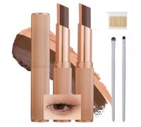 Soft-Toned Gradient Eyeshadow Stick, 3 Color Shimmer Matte Eyeshadow Stick Set, Natural Glitter Gradient Long Lasting & Waterproof for Daily Makeup Suitable for Beginners (2PCS-01#)