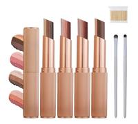 Soft-Toned Gradient Eyeshadow Stick, 3 Color Shimmer Matte Eyeshadow Stick Set, Natural Glitter Gradient Long Lasting & Waterproof for Daily Makeup Suitable for Beginners (4PCS)