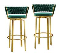 Soft-Tools pivotants Ensemble de 2 tabourets de Bar en Velours Velvets Barstools Barstols sans Arme de Cuisine Tabourets de Bar avec des Jambes à Manger de Petit-déjeuner à l'arrière tissé/en