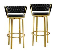 Soft-Tools pivotants Ensemble de 2 tabourets de Bar en Velours Velvets Barstools Barstols sans tabourets de comptoir de Cuisine sans Arme avec arrière-Boutique en Masse en Lait