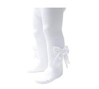 Soft Touch Collants pour bébé fille Motif cœur avec long nœud Style espagnol en multicolore NB à 24 mois T122, blanc, 3-6 mois