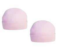 Soft Touch Lot de 2 bonnets pour nouveau-né, 100 % coton, essentiels pour nouveau-né garçon et fille, Lot de 2 chapeaux bleus unis - NB, 0-3 mois, 1 mois