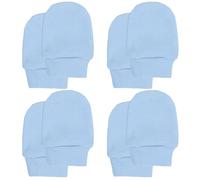 Soft Touch Lot de 4 moufles anti-rayures pour bébé 100 % coton, bleu, 0 mois