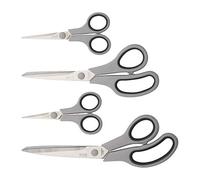 Soft Touch Lot de 4 paires de ciseaux en acier inoxydable pour droitiers et gauchers Gris