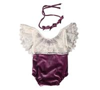 Soft Velvets En Dentelle NOUVELLE-NOURN Avec Bandeau À Assorti Ensemble Vêtements Bébé Luxueux Confortable Pour Des Photos Mémorables