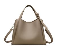 Soft Women's PU Bucket Bag European-American Vintage Small Capacity Handheld & Crossbody Bag, Versatile for Daily(Khaki)