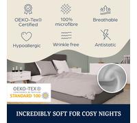 Sleepwise Soft Wonder housse de couette 140 x 200 microfibre Oeko-TEX®, parure de lit 140 x 200 adulte et taie d'oreiller Lavables en Machine, linge de lit et oreillers antistatiques hypoallergéniques