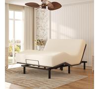 Softa Cadre de lit réglable pour grand lit électrique avec couvre-lit en tissu Oxford, télécommande et moteur simple silencieux, anti-ronflement, assemblage facile, support de matelas (S1)