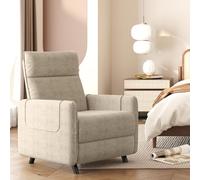 Softa Pushback, Fauteuil Inclinable,Chaise Réglable avec Tissu Chenille, Fauteuil Inclinable dans Le Salon, Chaise dans La Chambre Beige