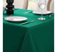 Softalker Nappe de Noël rectangulaire à motif tissé, Jacquard hivernal, imperméable, essuyable, résistant aux taches et anti-plis, pour dîner de fête de Noël, 152,5 x 213,5 cm, vert