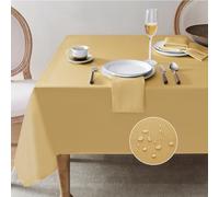 Softalker Nappe Dorée Rectangulaire 140x100 cm Jacquard Géométrique Anti Tache Déperlante Nappes Extérieur Tablecloth Protection de Table Élégante pour Jardin Mariage Fête Picnic 4 à 6 Places 1 Pièce