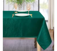 Softalker Nappe Noel Vert 240x140 cm rectangulaire Anti Tache Nappe extérieur Impermeable Jardin Nappe à Rayures Jacquard Nappe Tissu Decoration de Grande Table pour Anniversaires, Mariage, Nouvel an