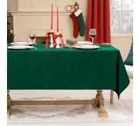 Softalker Nappe Noel Verte Rectangulaire 140 x 320 cm Anti Tache et Lavable, Résistante aux Taches et Durable, pour Grande Table de Réveillon, Banquet de Noël, Mariage, Anniversaire et Dîner Festif