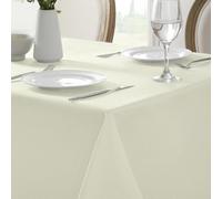 Softalker Nappe rectangulaire à motif tissé, Jacquard brillant, imperméable, anti-plis et anti-fuite, lavable, pour dîner de fête, 152,5 x 365,5 cm, ivoire