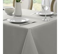 Softalker Nappe rectangulaire à motif tissé, Jacquard imperméable, essuyable, résistant aux taches et anti-plis, pour dîner de fête, 152,5 x 305 cm, gris clair