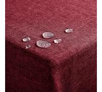 Softalker nappe rectangulaire anti tache 240x140 cm nappe extérieurs impermeable jardin nappe en lin nappe lavable rouge effet tissu protection de moderne table pour noel, anniversaires, mariage, fete