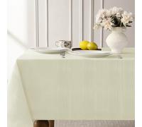 Softalker Nappe Rectangulaire Beige 140x240 cm Lavable Anti-Tache imperméable résistante Durable nappes Longues Solides et élégantes pour Grande Table Salle à Manger réception dîner