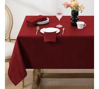 Softalker Nappe rectangulaire en jacquard de Noël, design tourbillon imperméable résistant aux taches, housse de table sans plis, en tissu lourd pour dîner/soirées/fêtes - 152,4 x 264 cm, rouge