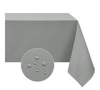 Softalker Nappe rectangulaire imperméable et résistante aux taches, en tissu infroissable, lavable, en polyester 210 g/m², pour salle à manger, fête, extérieur, 152,4 x 259,1 cm, gris clair