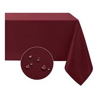 Softalker Nappe rectangulaire imperméable et résistante aux taches, infroissable en polyester 210 g/m², pour salle à manger, fête, buffet, mariage (132,1 x 177,8 cm, bordeaux)
