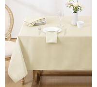 Softalker Nappe rectangulaire Jacquard avec motif de tourbillon, imperméable, résistante aux taches, infroissable, épaisse, pour le dîner, les fêtes, 152,4 x 304,8 cm, Ivoire