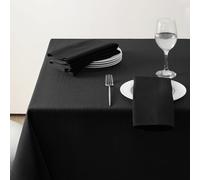 Softalker Nappe Rectangulaire Noire 140x320 cm très Grande Lavable Anti-Tache imperméable résistante nappes durables élégantes pour Banquet Mariage Longue Table réception Salle à Manger