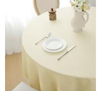 Softalker Nappe Ronde 160 cm Beige,210GSM,Lavable,Texture Lin,résistante à l'eau,Anti Tache,pour extérieur,fête,Anniversaire,réveillon,Mariage,Noël,Table Basse,Table à Manger,Automne,Hiver,Nouvel an