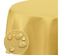 Softalker Nappe Ronde Dorée 160 cm-Nappe Ronde Parfaite pour Grandes Tables Lors des fêtes de Fin d'année,réveillon,Anniversaires et soirées du Nouvel an.Décor Festif,imperméable,Anti-Taches.