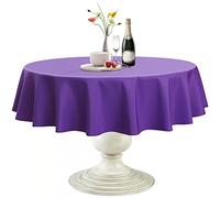 Softalker Nappe ronde imperméable et résistante aux taches, en tissu infroissable lavable en polyester 210 g/m² pour salle à manger, fête, buffet, mariage (177,8 cm, violet)