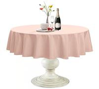 Softalker Nappe ronde imperméable et résistante aux taches, tissu infroissable lavable en polyester 210 g/m² pour salle à manger, fête/buffet/mariage (228,6 cm, rose)
